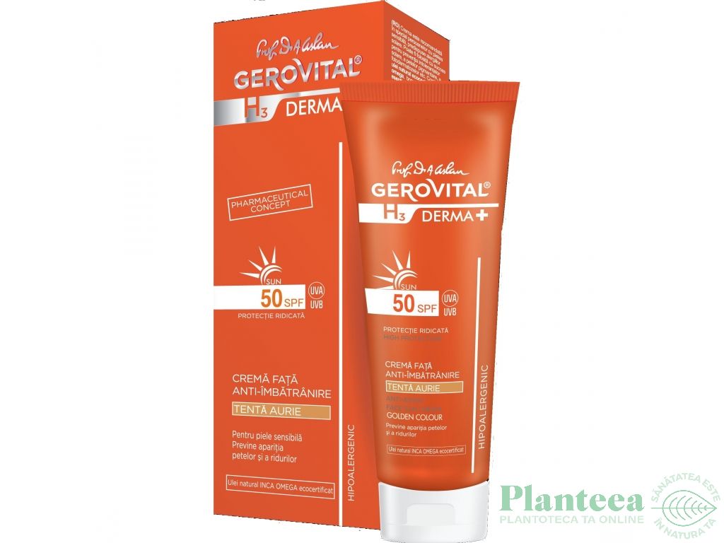 Crema fata antiimbatranire spf50 50ml - GEROVITAL H3 DERMA+