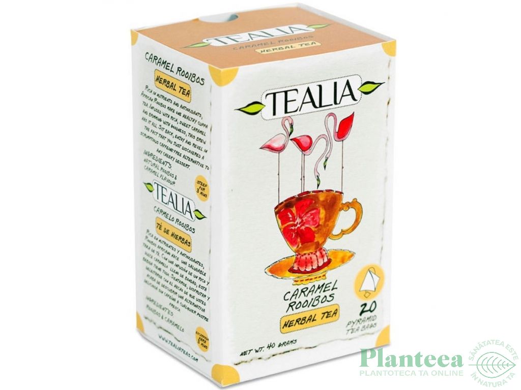 Ceai rooibos caramel piramide 20dz - TEALIA