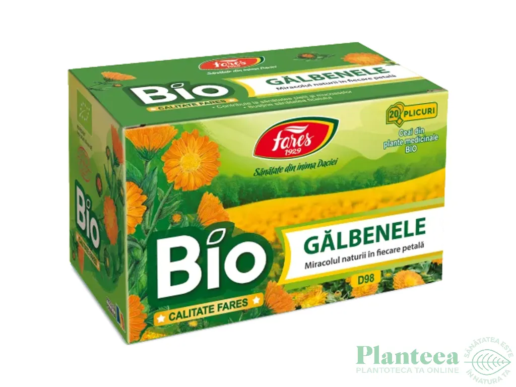 Ceai galbenele bio anvelopa 20dz - FARES