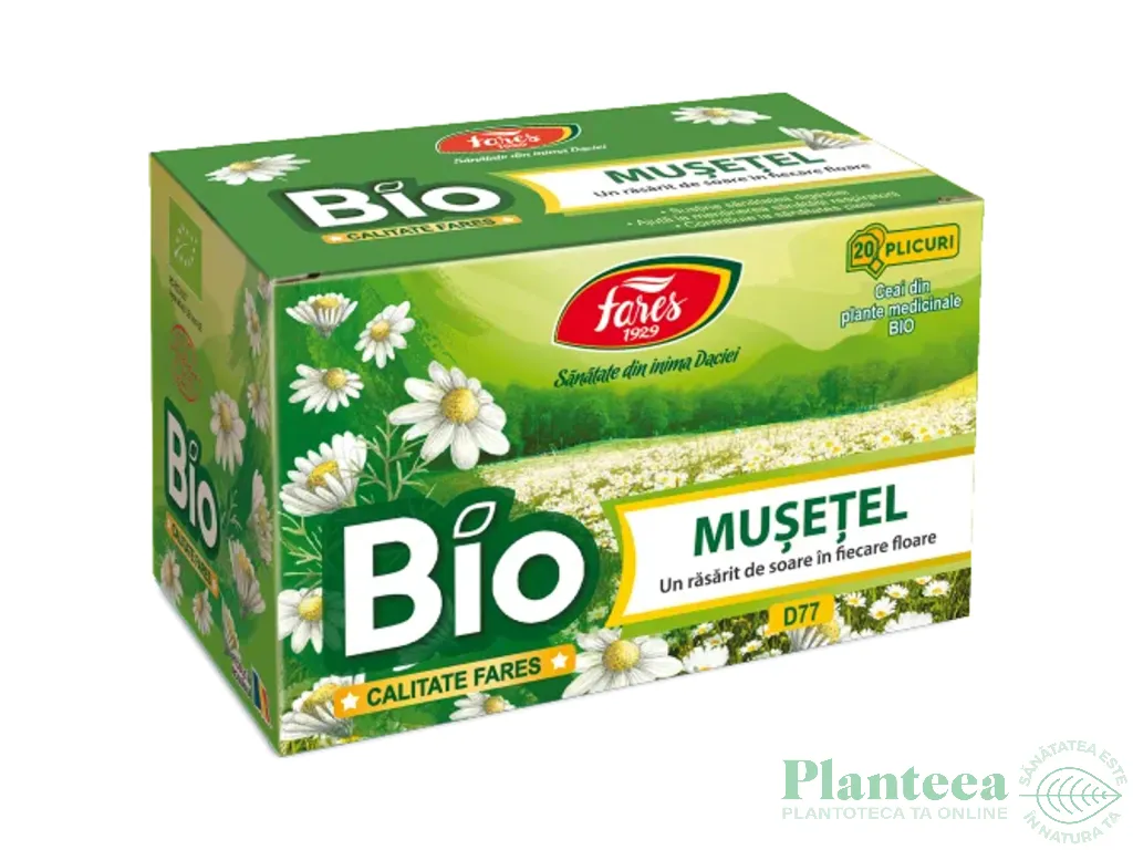 Ceai musetel bio anvelopa 20dz - FARES