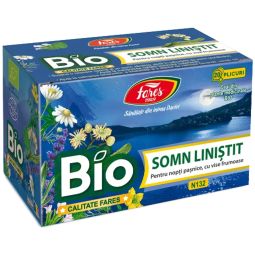 Ceai natural Somn linistit bio anvelopa 20dz - FARES