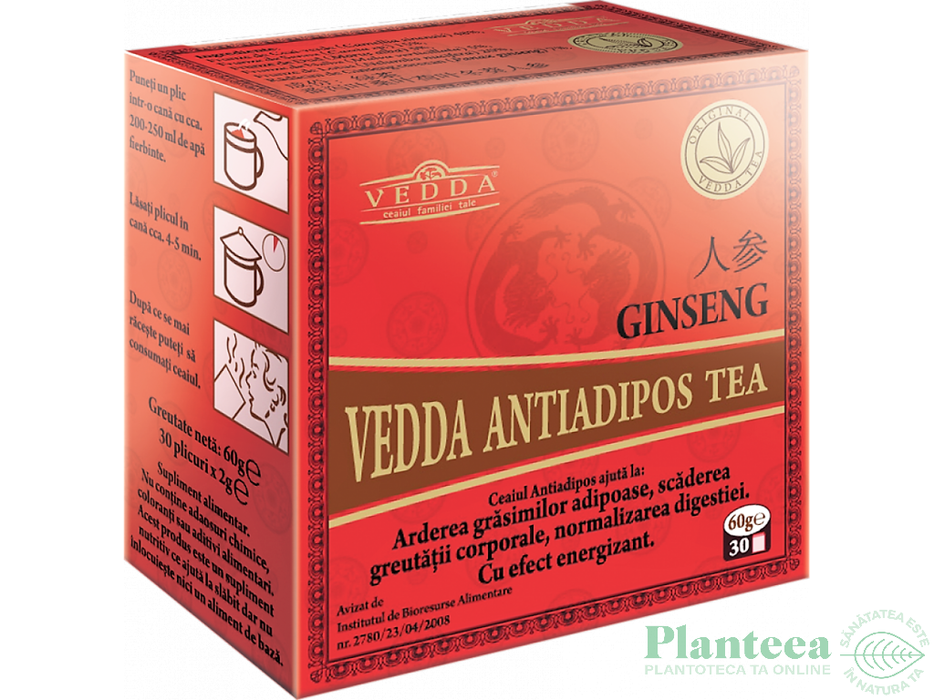 Ceai antiadipos ginseng 30dz - VEDDA