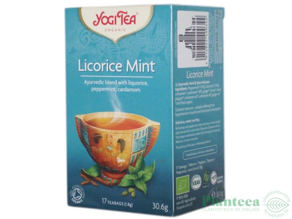 Ceai lemn dulce menta eco 17dz - YOGI TEA