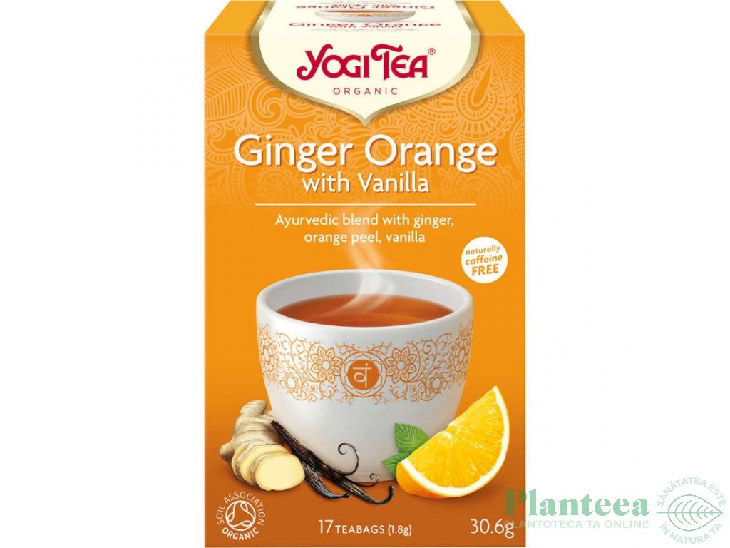Ceai ghimbir portocale vanilie eco 17dz - YOGI TEA