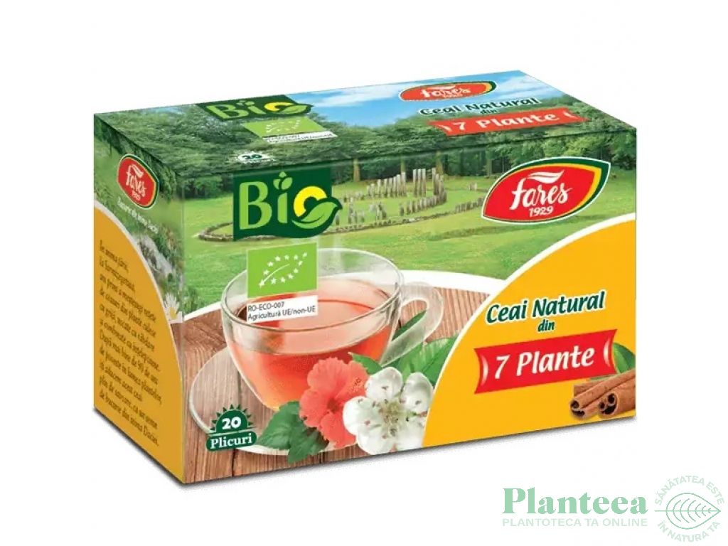 Ceai natural 7plante bio 20dz - FARES