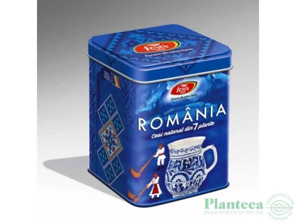 Ceai 7plante Suvenir Romania albastru 75g - FARES