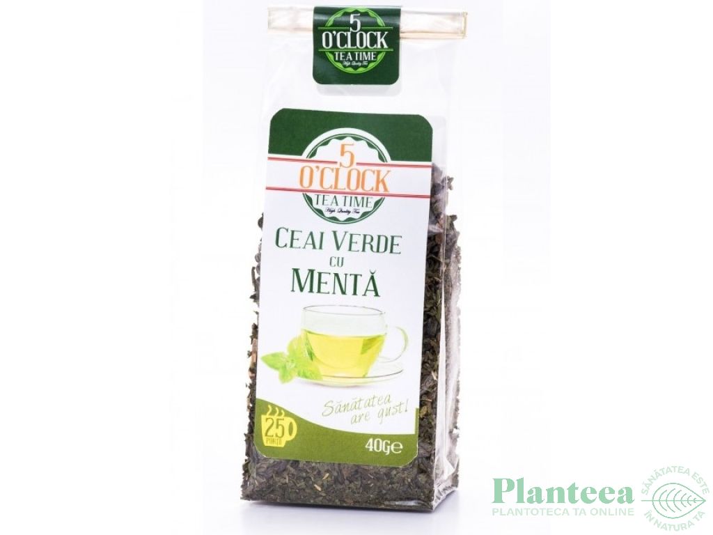 Ceai verde menta 40g - 5 O`CLOCK