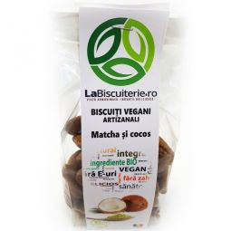 Biscuiti vegani ceai verde cocos fara zahar 140g - BISCUITERIE