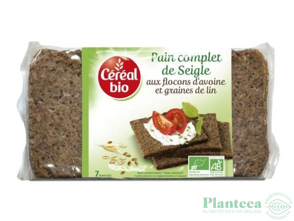 Paine integrala secara fulgi ovaz seminte in eco 500g - CEREAL BIO
