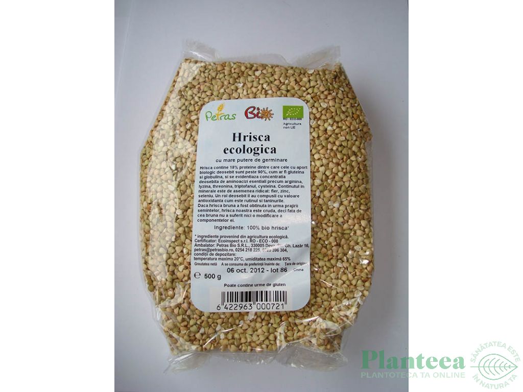 Hrisca cruda boabe 500g - PETRAS BIO