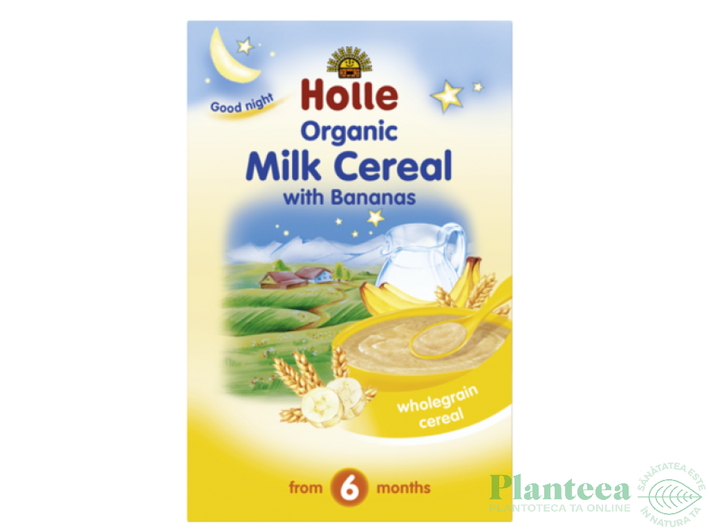 Porridge lapte cereale banane bebe +6luni eco 250g - HOLLE