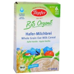 Cereale ovaz lapte mere vanilie bebe +6luni 200g - TOPFER