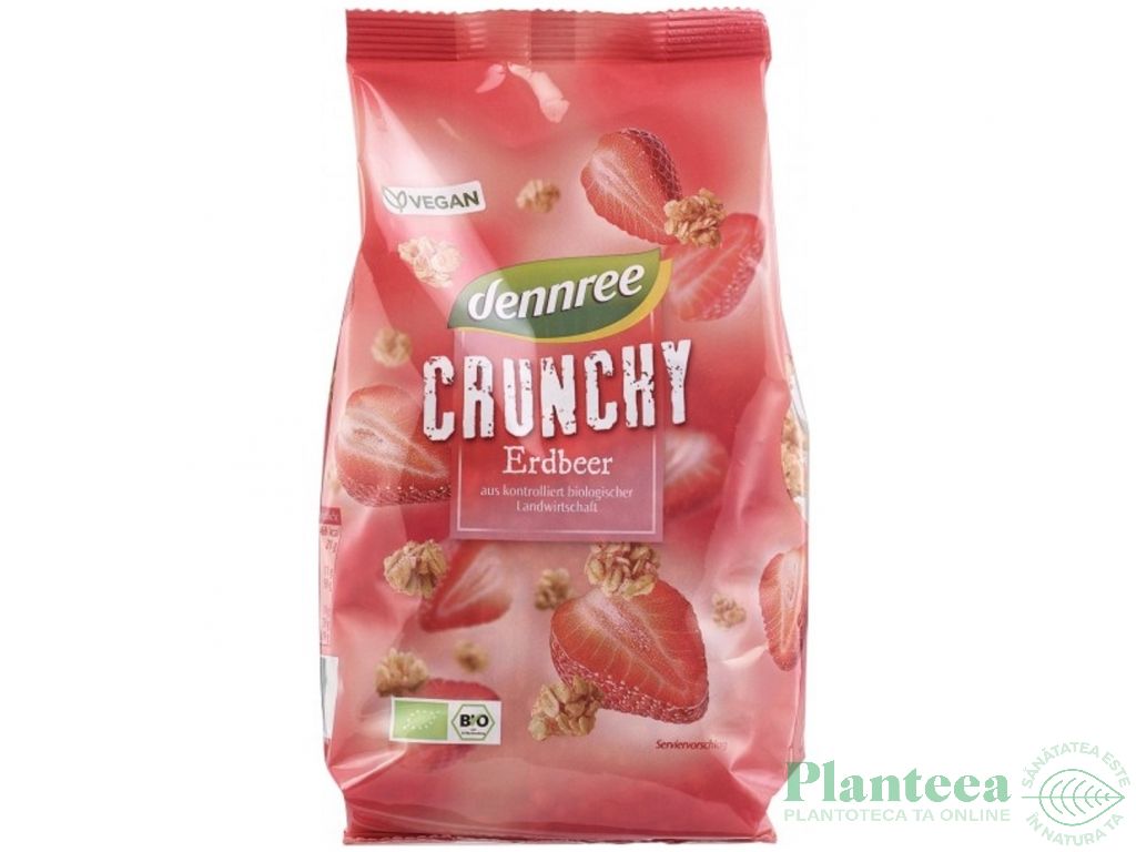 Fulgi crunchy cereale capsuni eco 375g - DENNREE