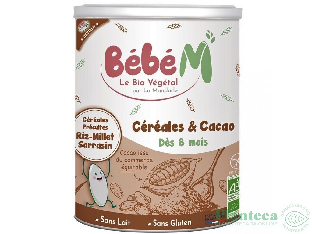 Cereale instant cacao bebe +8luni eco 400g - LA MANDORLE