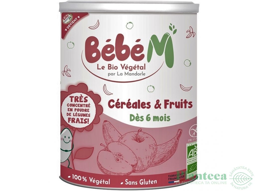 Cereale fructe instant bebe +6luni eco 400g - LA MANDORLE