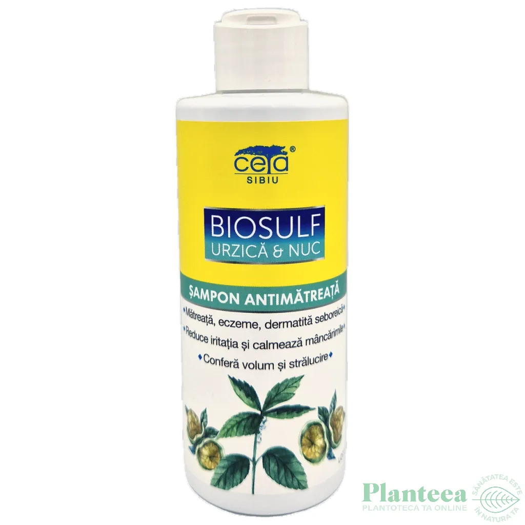 Sampon antimatreata BioSulf urzica nuc 200ml - CETA