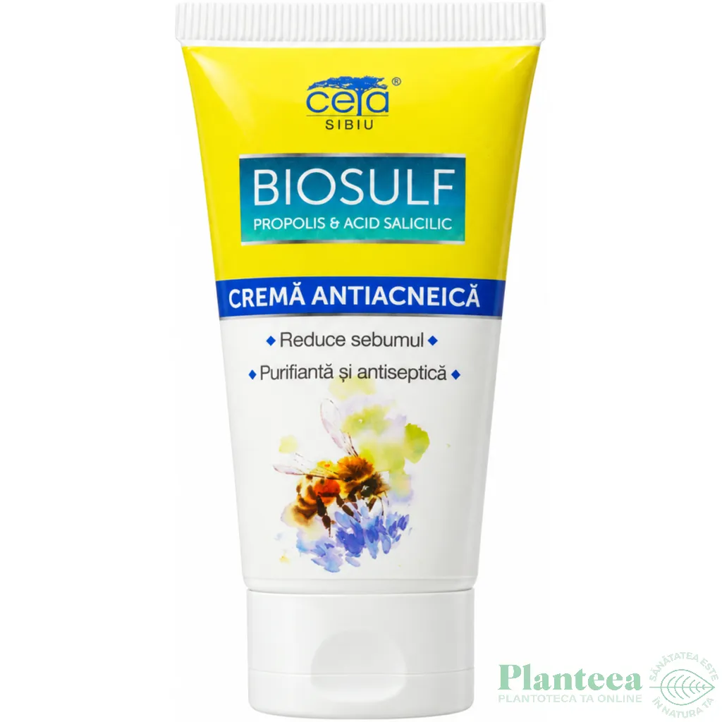 Crema antiacneica BioSulf propolis acid salicilic 50ml - CETA