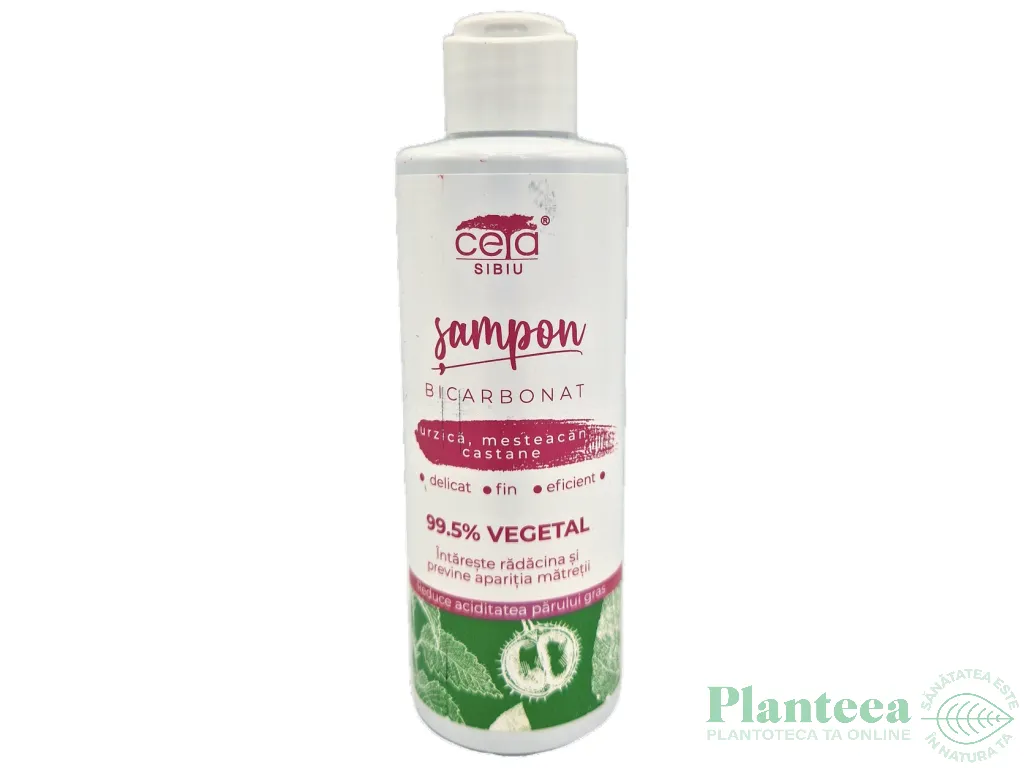 Sampon 99,5%vegetal bicarbonat urzica mesteacan castane 200ml - CETA