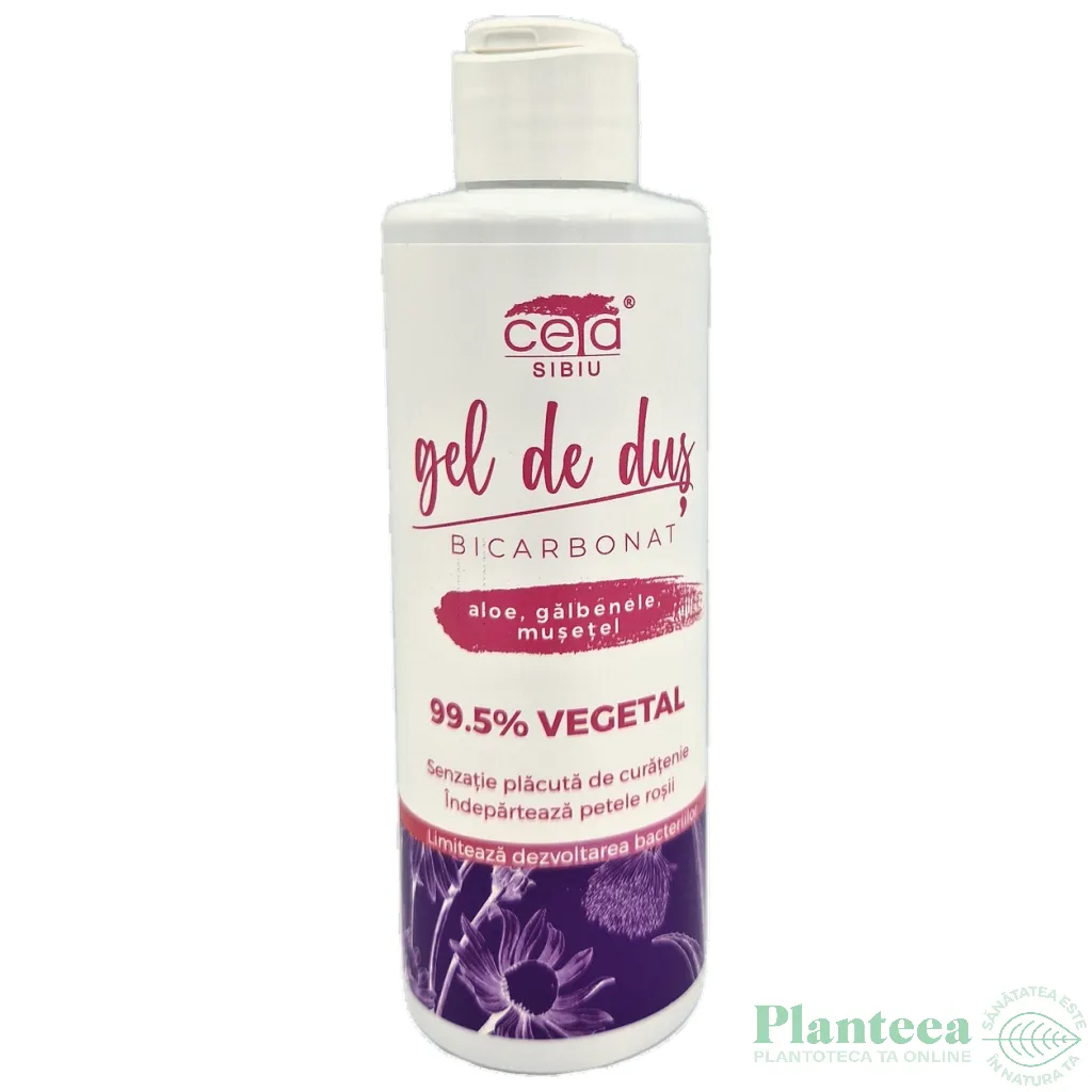 Gel dus 99,5%vegetal bicarbonat aloe galbenele musetel 200ml - CETA