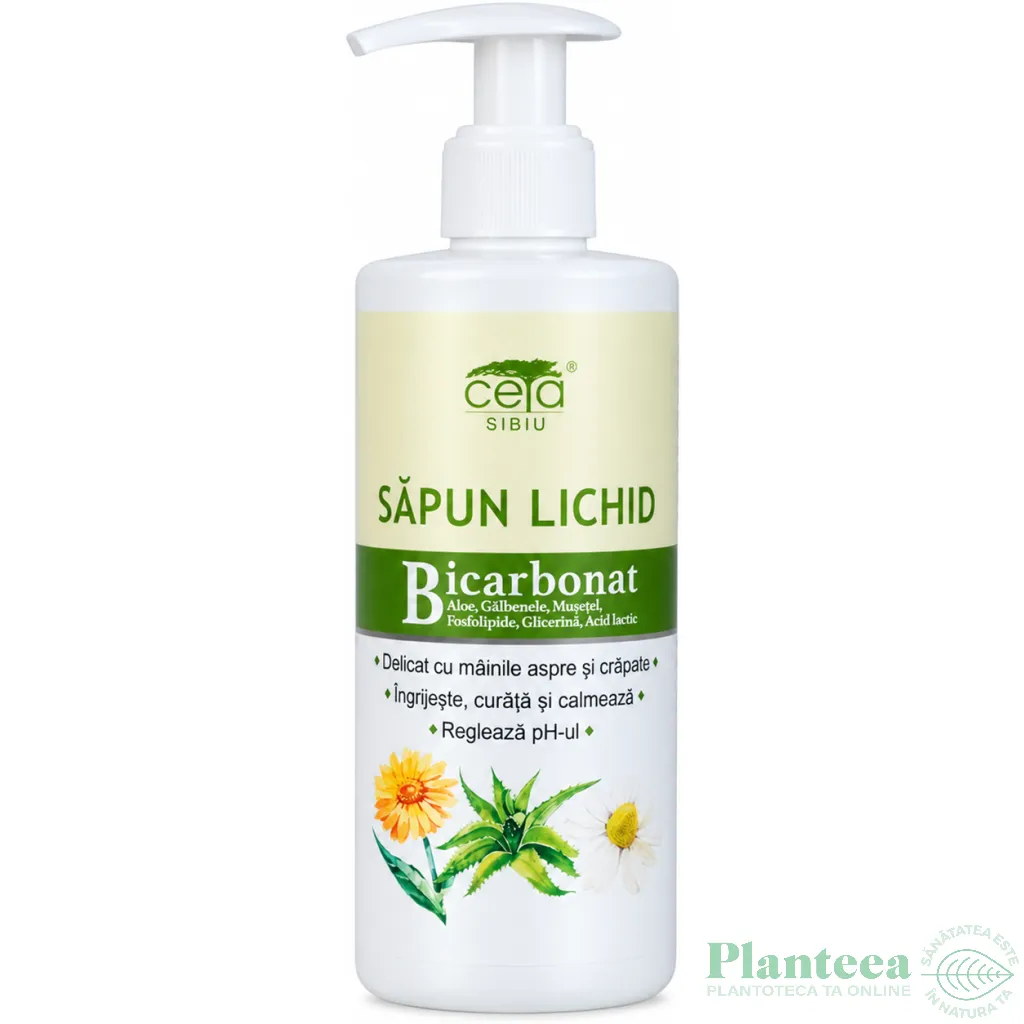 Sapun lichid maini aspre crapate bicarbonat 300ml - CETA