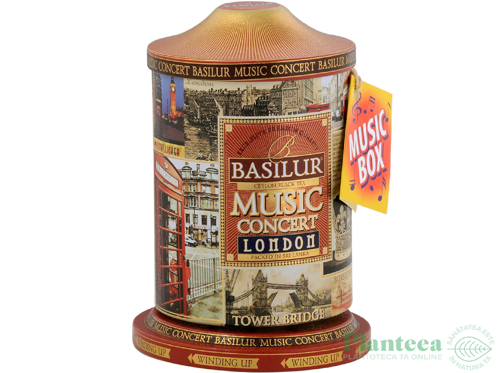 Ceai negru ceylon Music Concert London cutie muzicala 100g - BASILUR