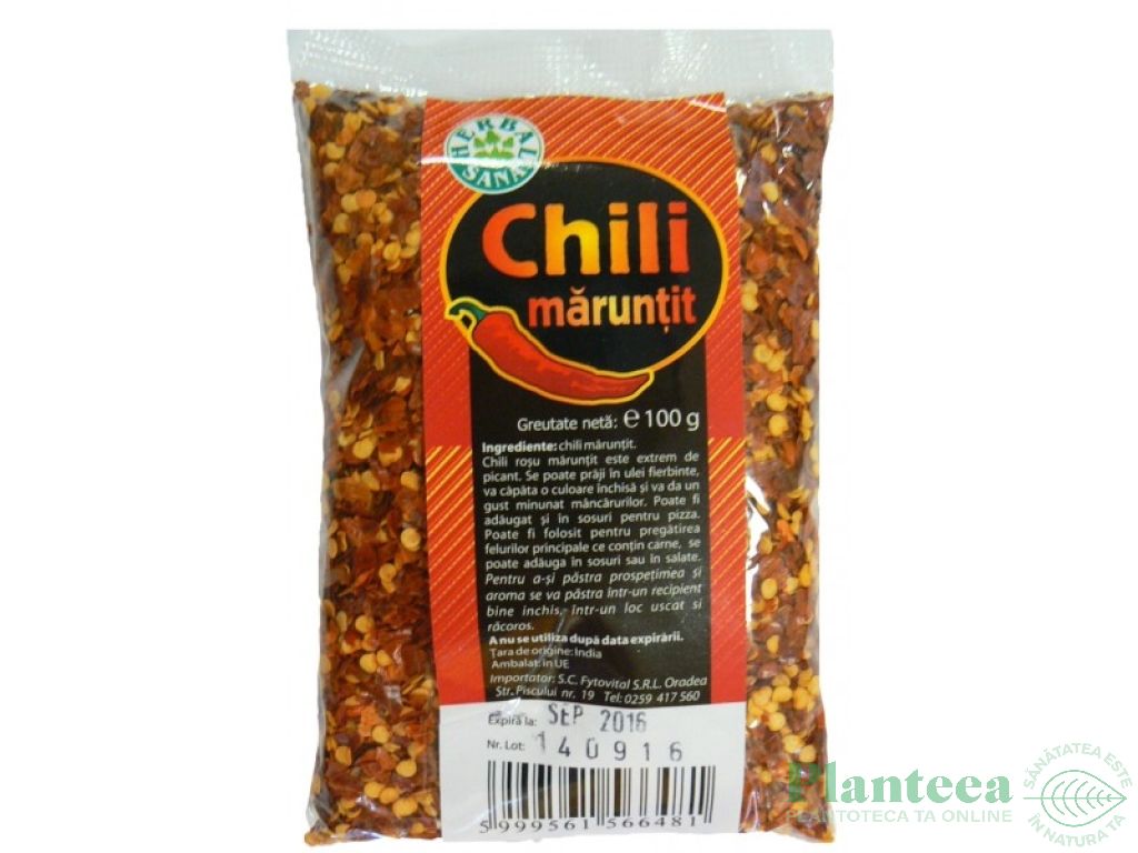Condiment chilli maruntit 100g - HERBAL SANA