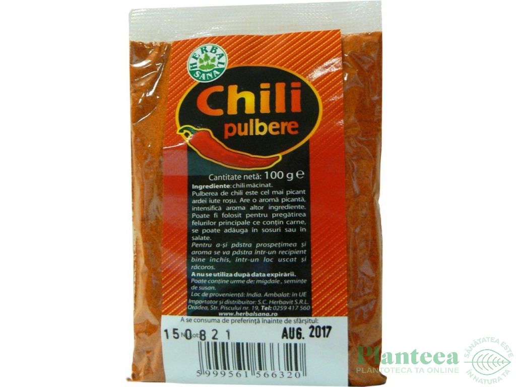 Condiment chilli macinat 100g - HERBAL SANA