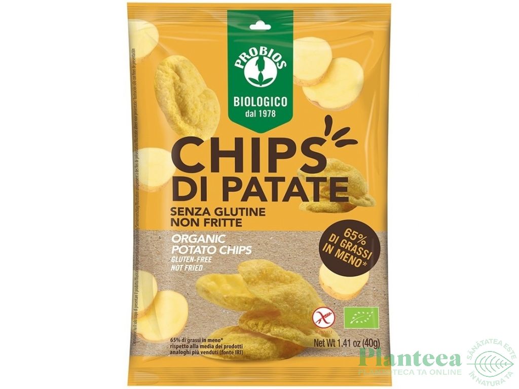 Chipsuri cartofi neprajiti fara gluten bio 40g - PROBIOS