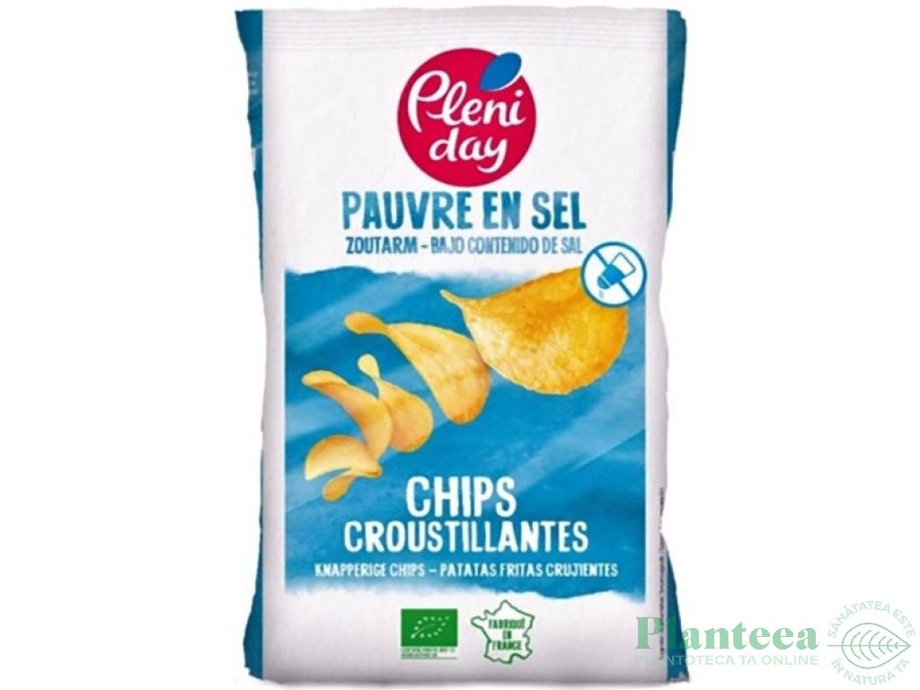 Chipsuri cartofi fara sare bio 100g - PLENIDAY