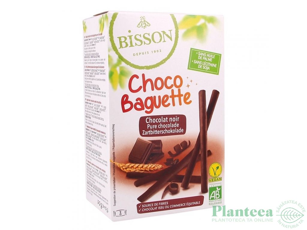 Betisoare acoperite cu ciocolata neagra eco 120g - BISSON