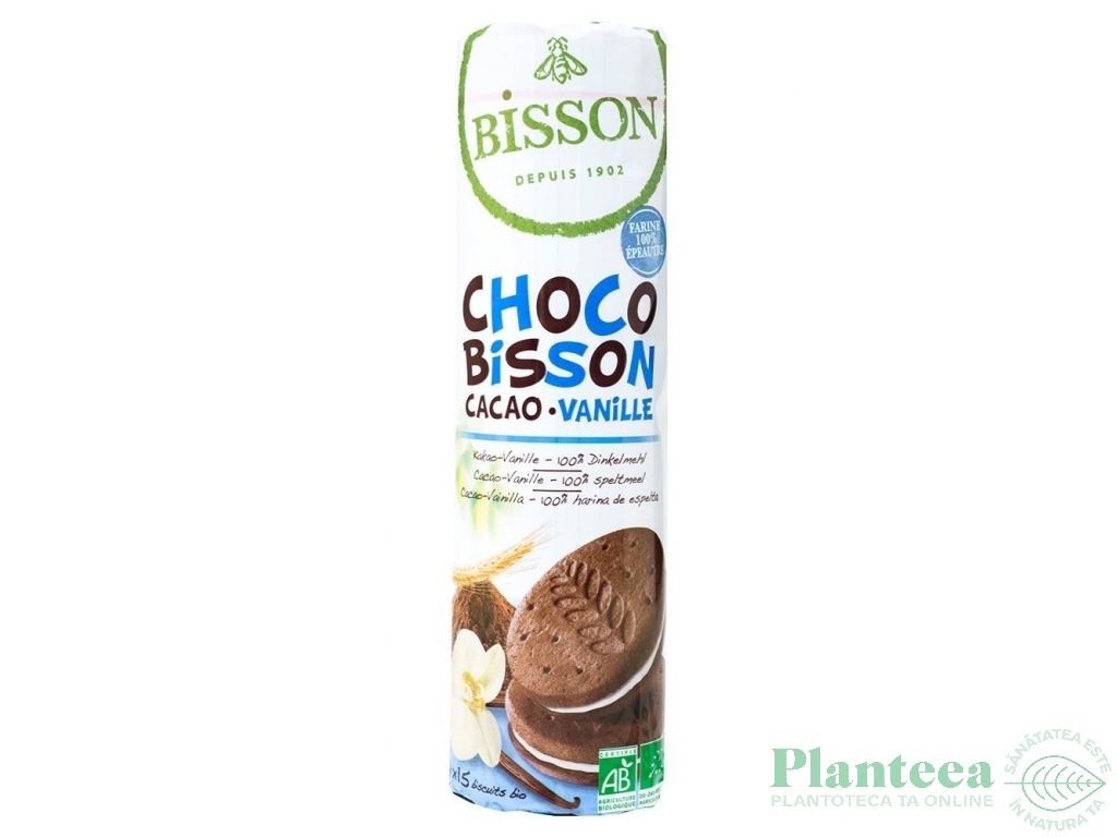 Biscuiti spelta cacao umpluti crema vanilie eco 300g - BISSON