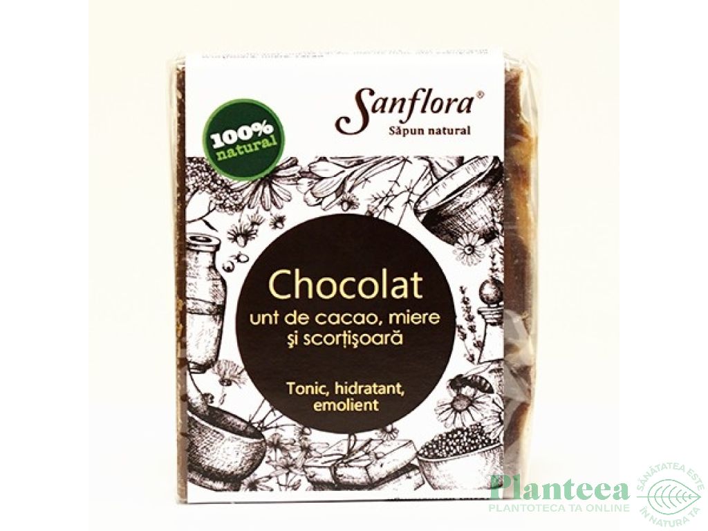 Sapun Chocolat unt cacao miere scortisoara 100g - SANFLORA
