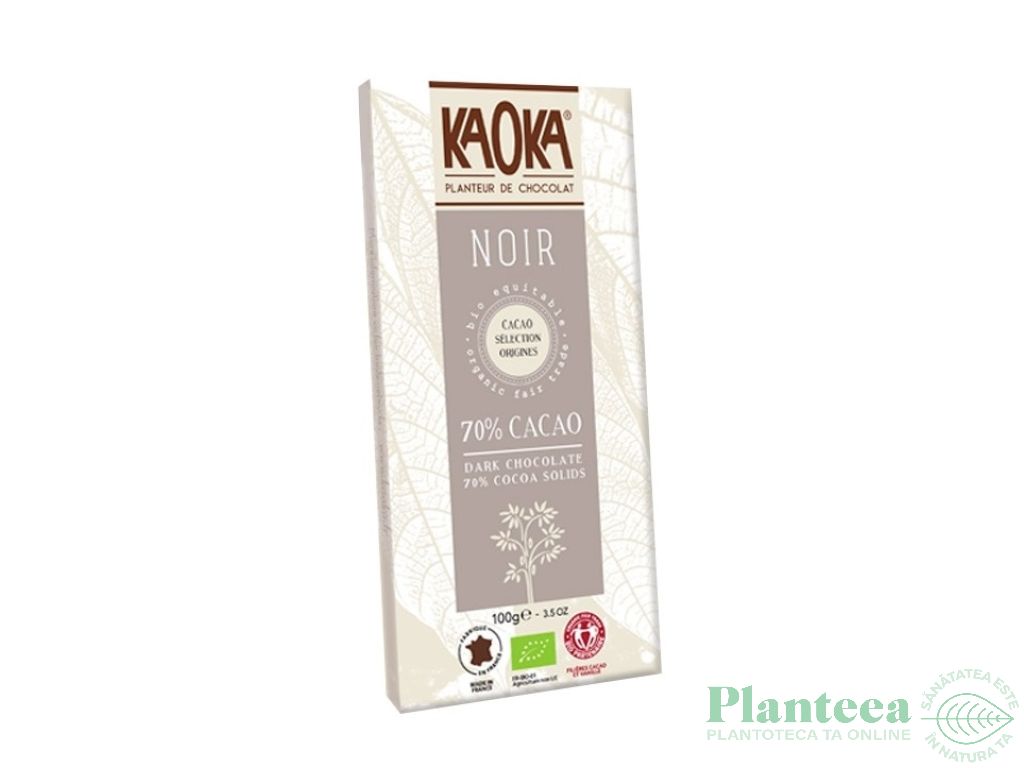 Ciocolata neagra 70%cacao eco 100g - KAOKA