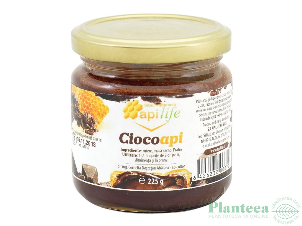 Miere cu ciocolata belgiana Ciocoapi 225g - APILIFE