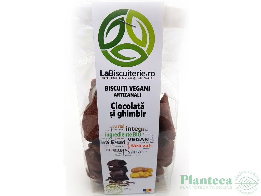 Biscuiti vegani ciocolata ghimbir fara zahar 140g - BISCUITERIE