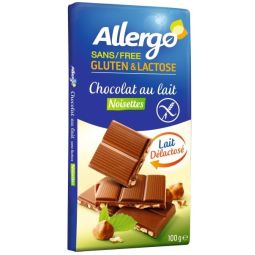 Ciocolata lapte cu alune fara gluten fara lactoza 100g - ALLERGO