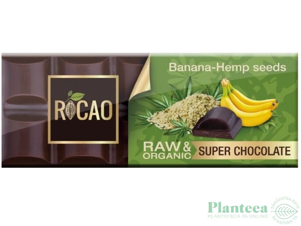 Ciocolata neagra 67% banane canepa eco 38g - ROCAO