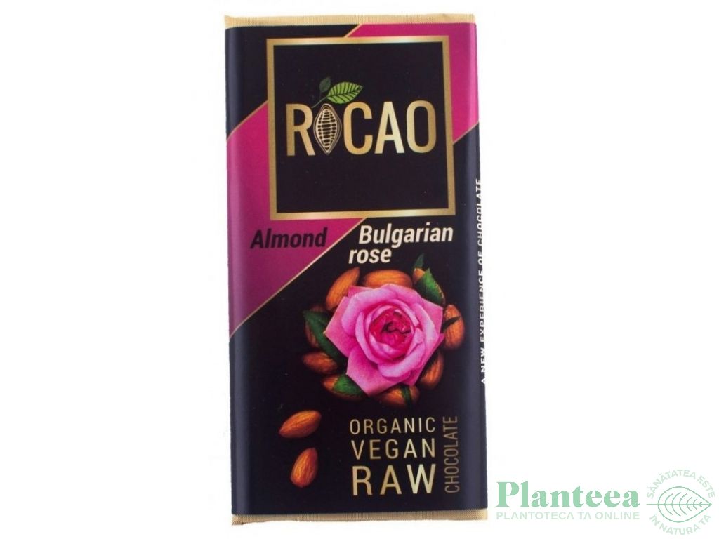 Ciocolata neagra 70% migdale trandafiri eco 27g - ROCAO