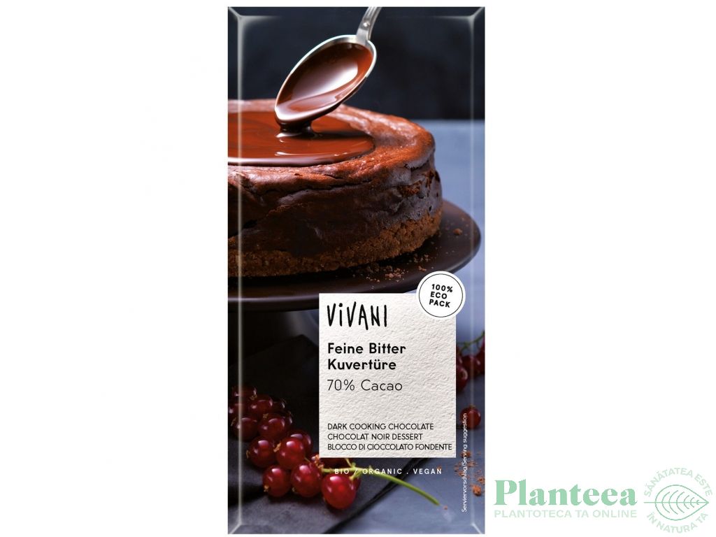 Ciocolata neagra 70%cacao menaj eco 200g - VIVANI