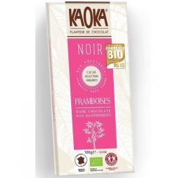 Ciocolata neagra 55% zmeura eco 100g - KAOKA