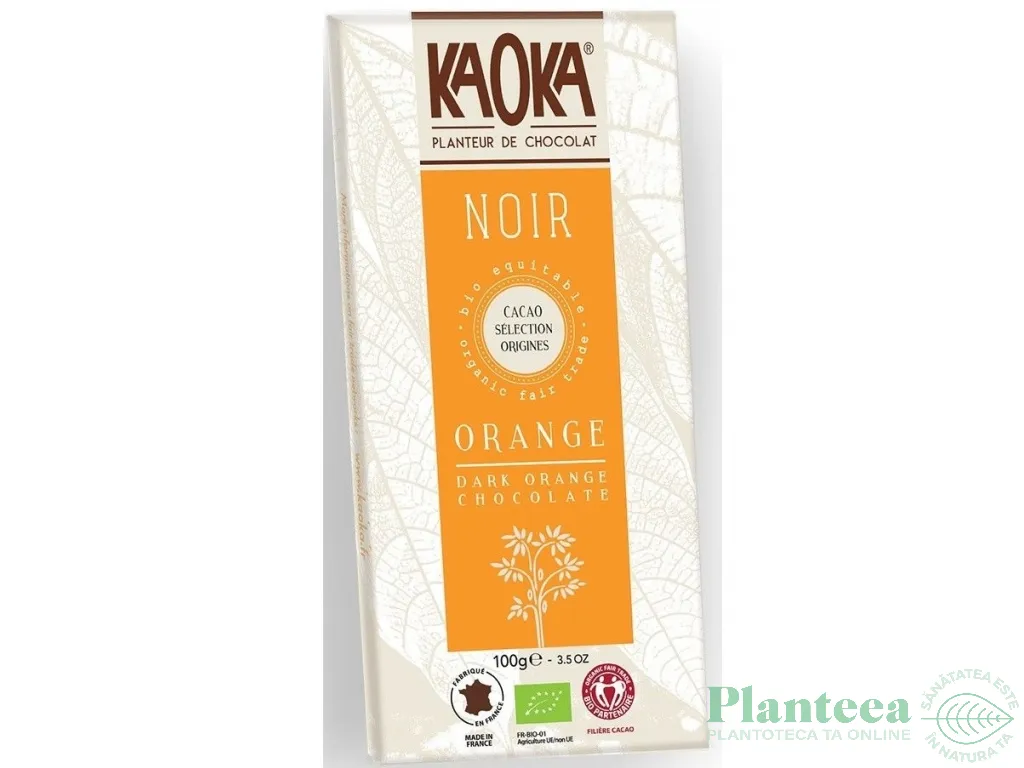 Ciocolata neagra 55% portocala eco 100g - KAOKA