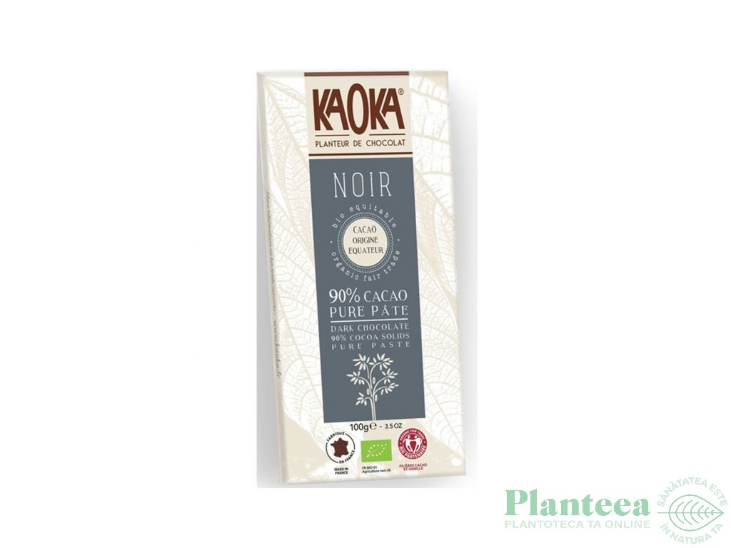 Ciocolata neagra 90% Ecuador eco 100g - KAOKA