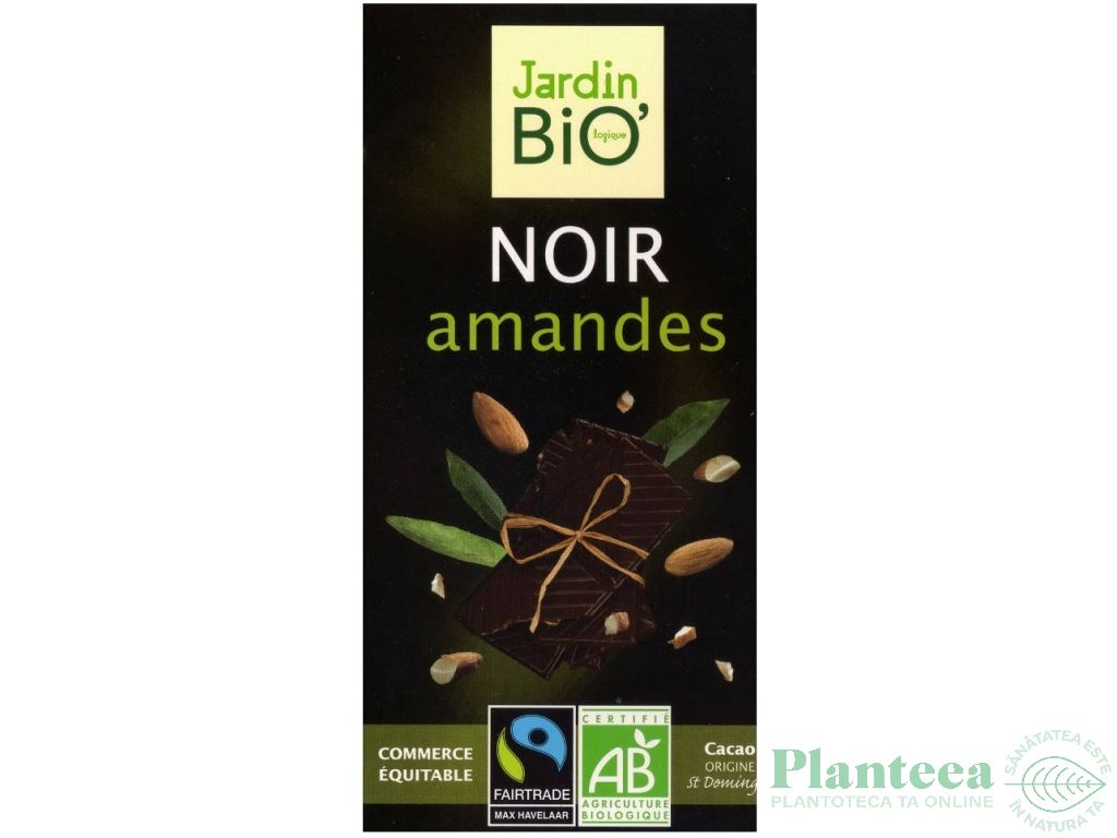 Ciocolata neagra 55% migdale eco 100g - JARDIN BIO