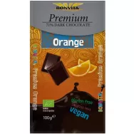 Ciocolata neagra 71%cacao portocale fara gluten 100g - BONVITA