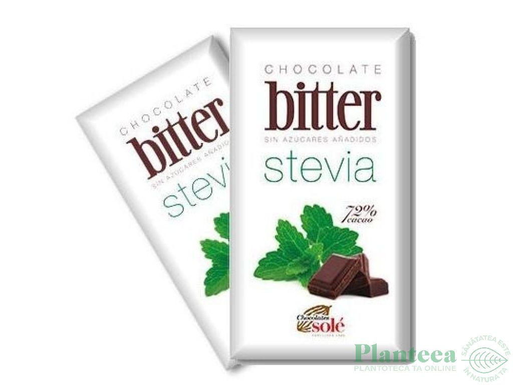 Ciocolata neagra 72%cacao stevie 100g - SOLE