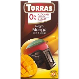 Ciocolata neagra 52%cacao mango fara zahar fara gluten 75g - TORRAS