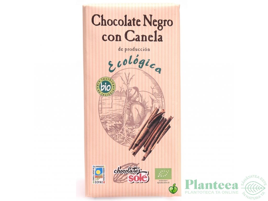 Ciocolata neagra 56% scortisoara eco 100g - SOLE