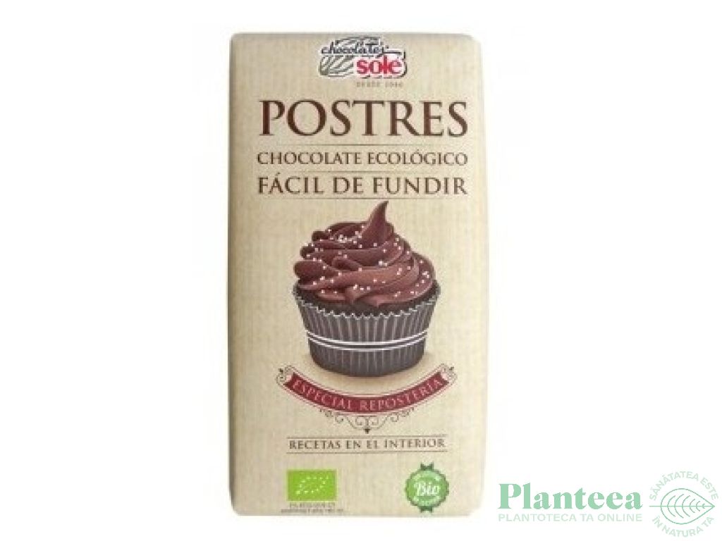 Ciocolata neagra 58% fondant pt desert eco 200g - SOLE