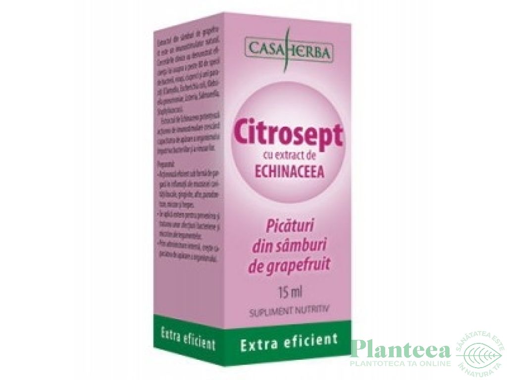 Picaturi samburi grepfrut echinaceea Citrosept 15ml - CASA HERBA