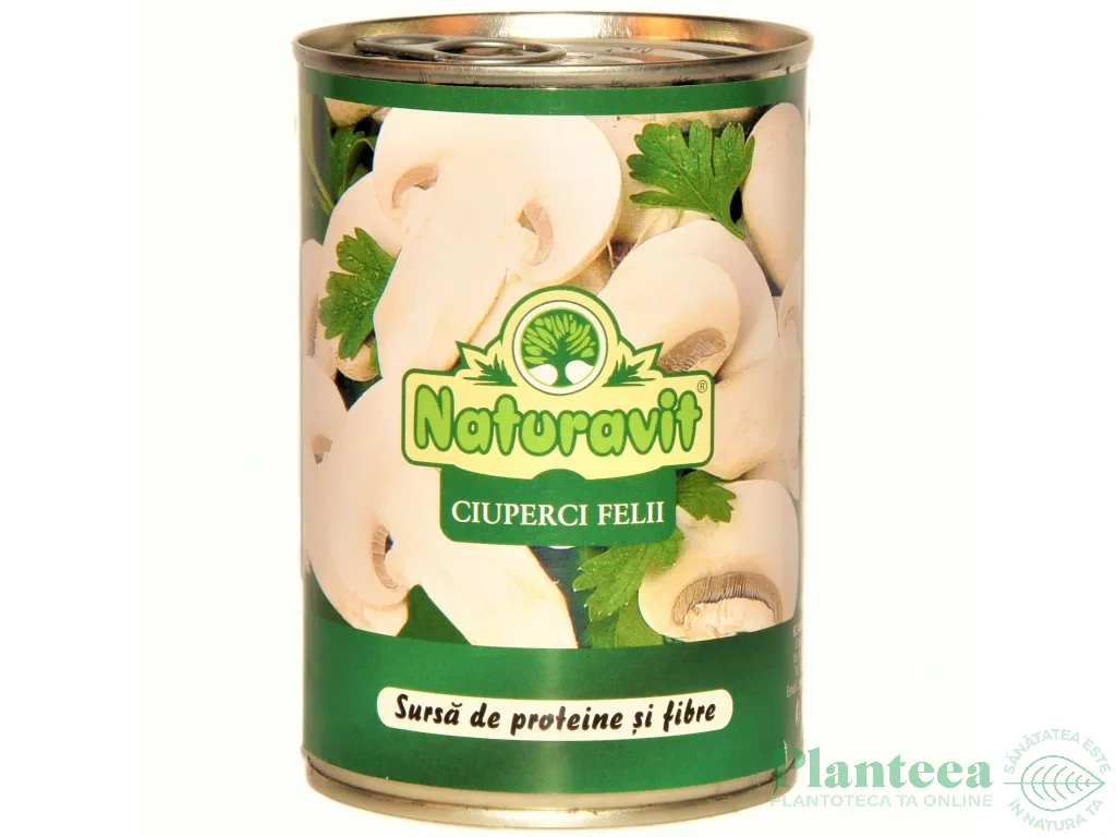 Conserva ciuperci felii cutie 425ml - NATURAVIT
